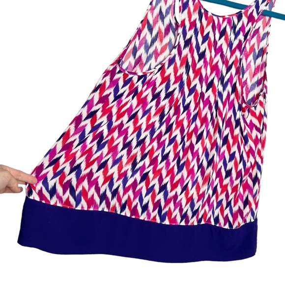 JCPenney Chevron Print 100% Rayon Colorful Tank Top - Picture 7 of 10